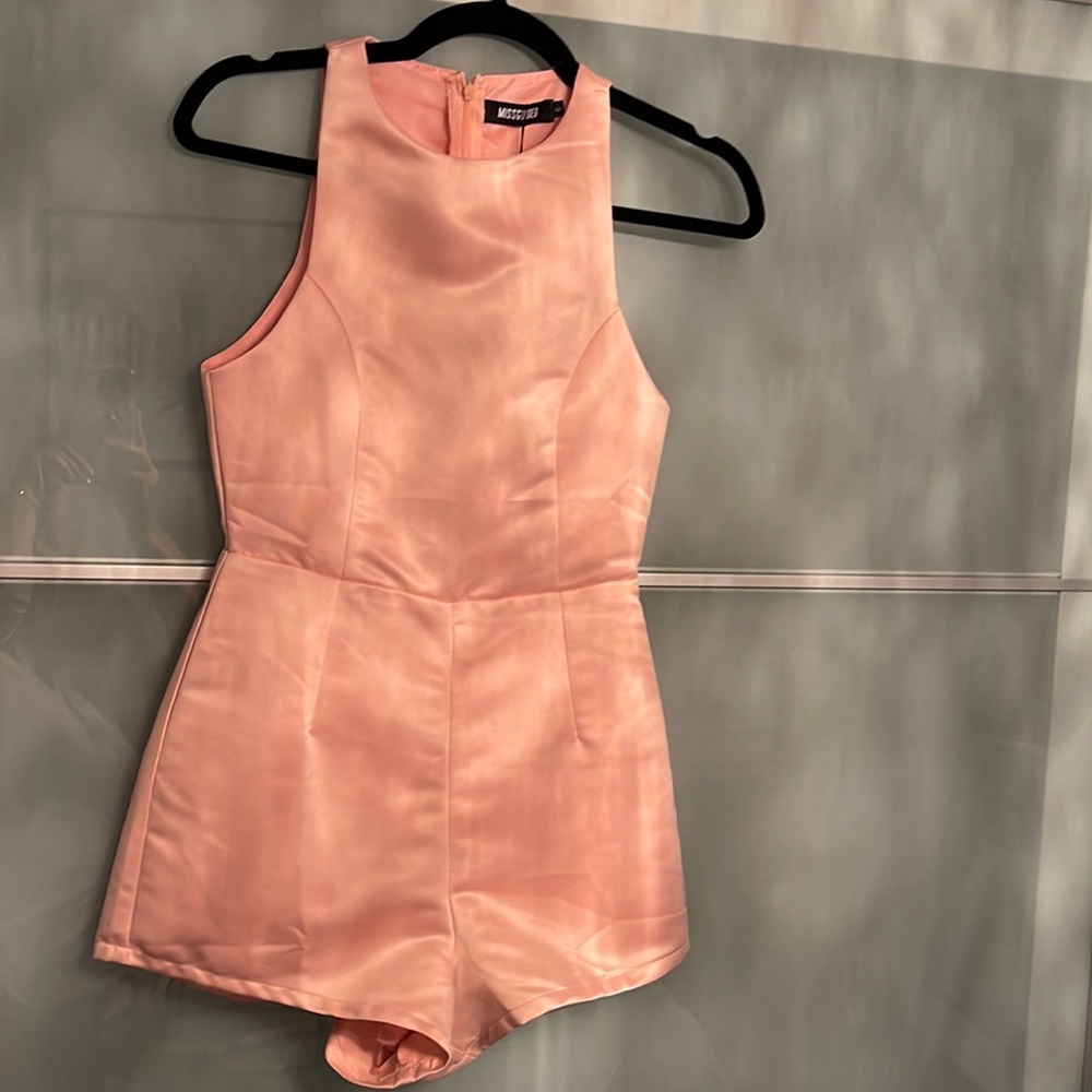 Blush Pink Satin Romper